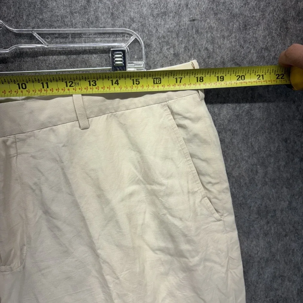 Vintage Polo Ralph Lauren Silk Linen Pants Mens 36x27.5 Light Tan Trouser Preppy